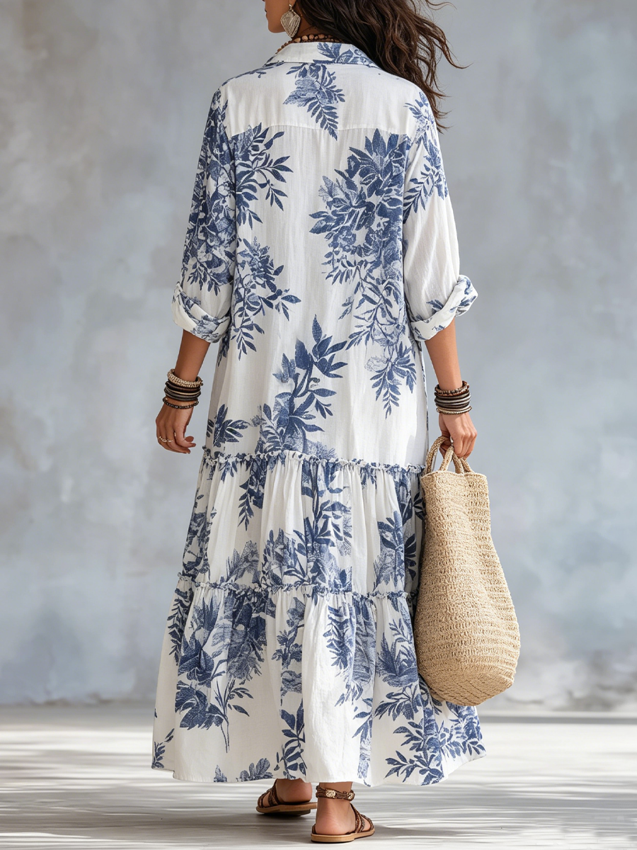 Robe Maxi Fleurie Bohème à Volants