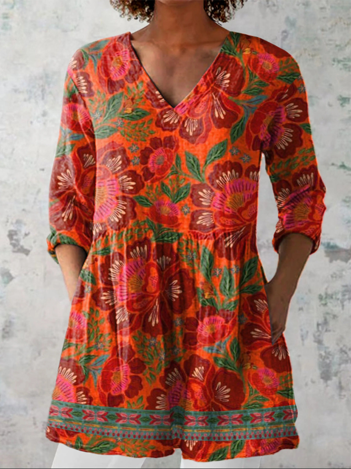 AliceLeon™ | Blouse longue à col en V