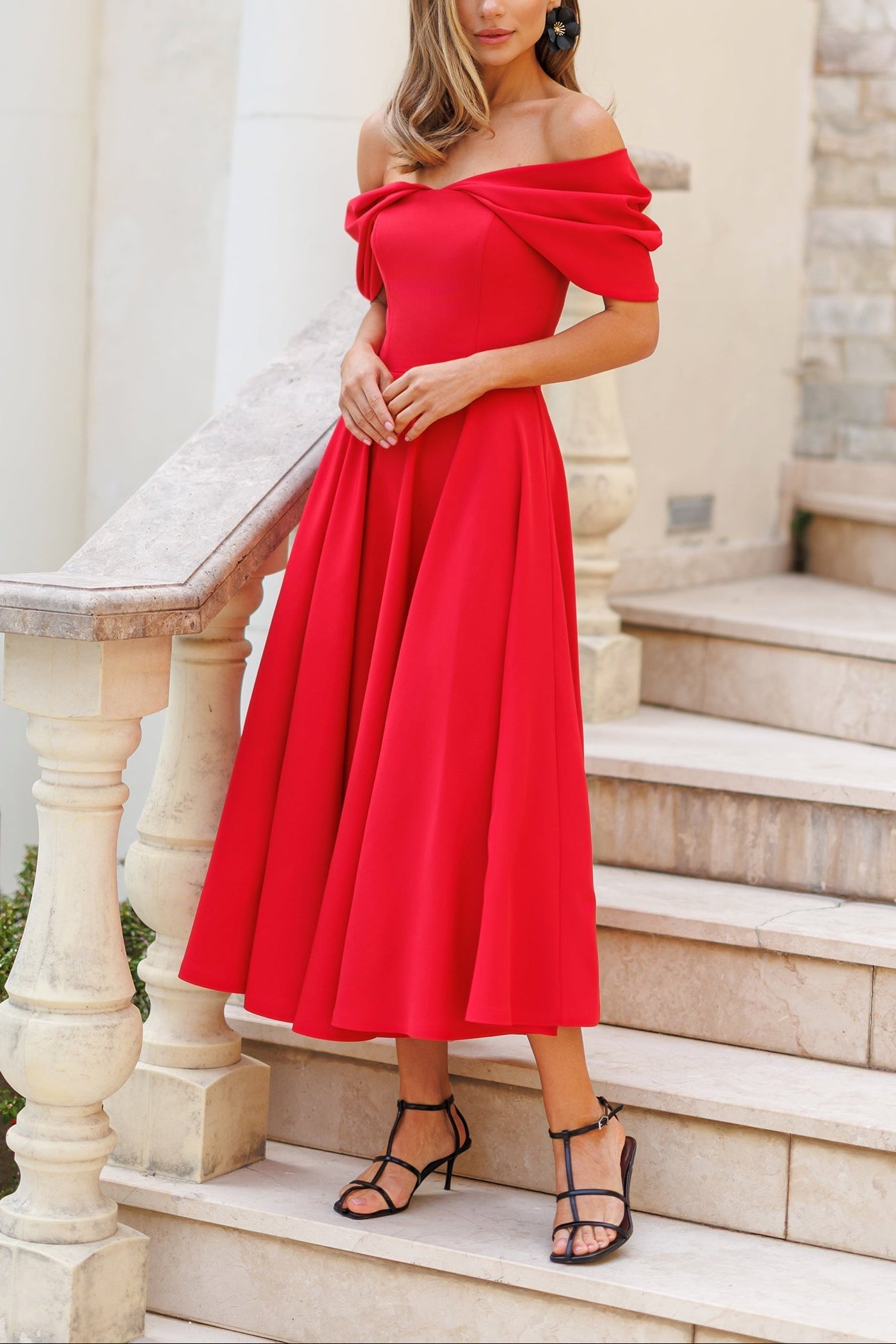 Robe Maxi Élégante à Épaule Dénudée