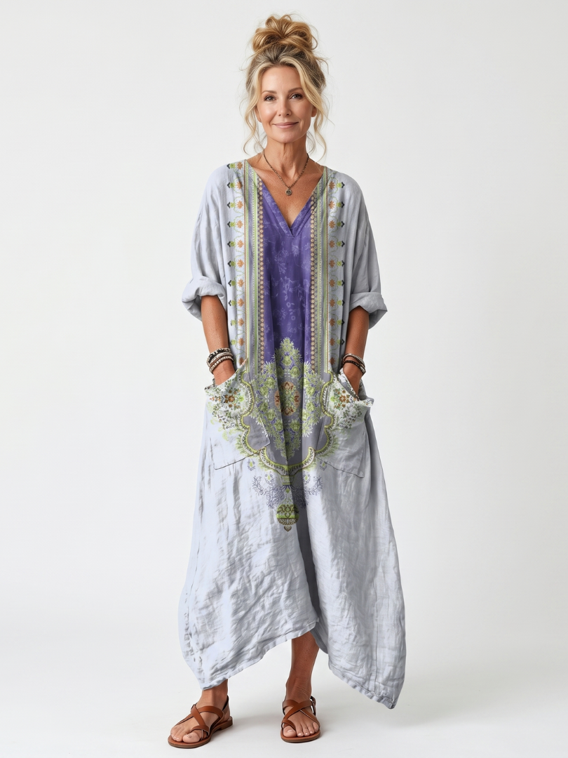 Raina | Robe midi brodée