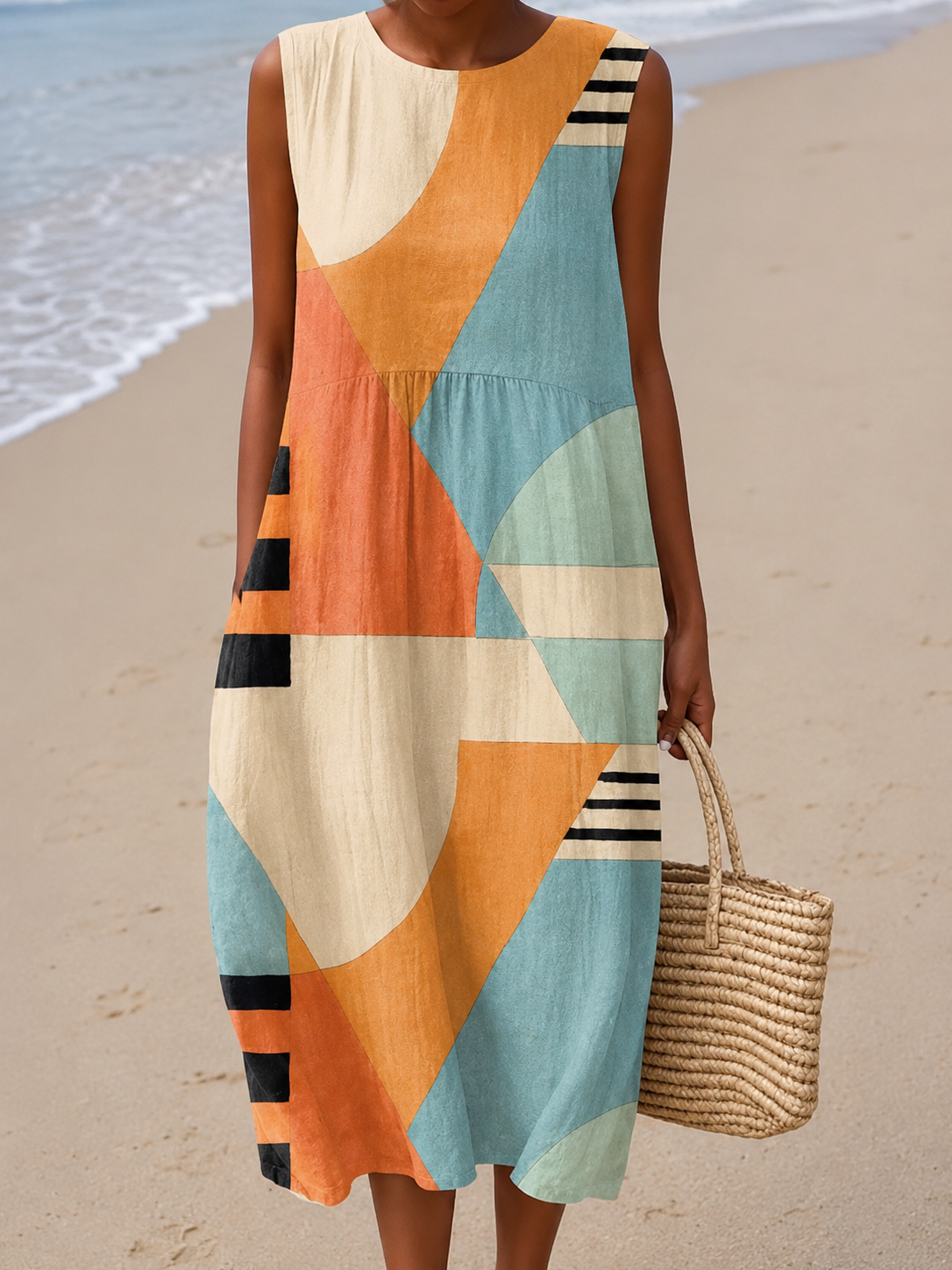 AliceLeon™ | Geometric Midi Dress