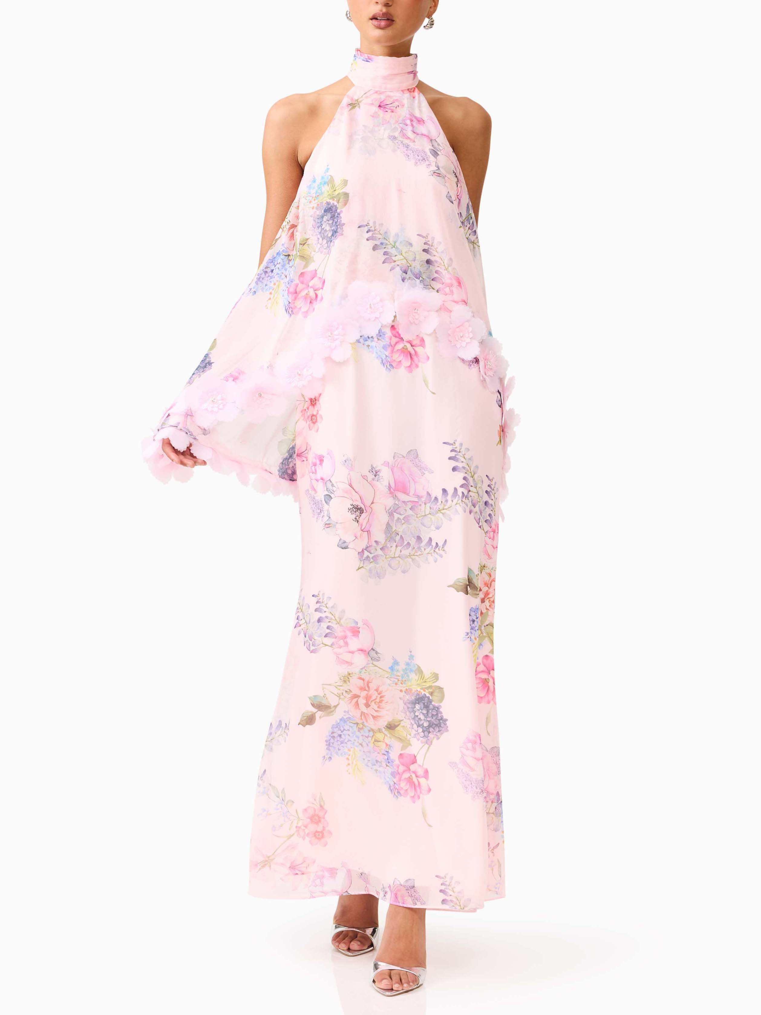 Robe maxi halter florale