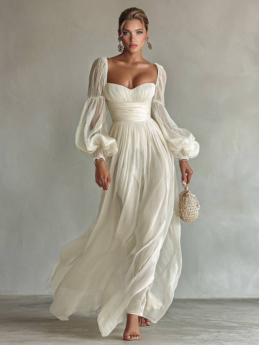 Robe maxi bohème en chiffon