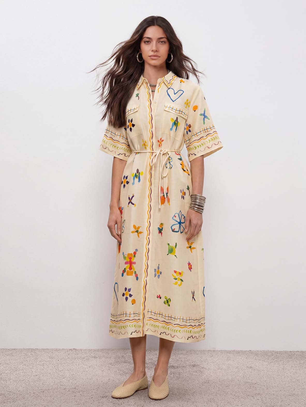 Robe midi aquarelle