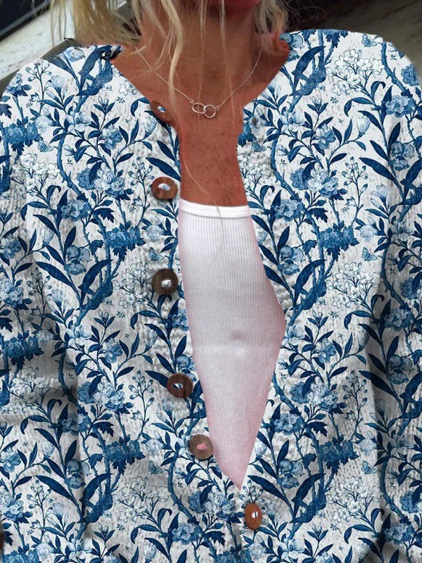 Tiverly™ | Cardigan Vintage Fleuri à Boutons