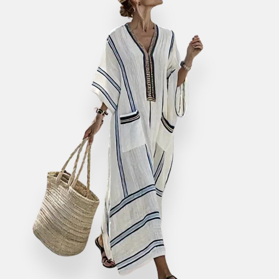 AliceLeon™ | Kaftan Rayé avec Poches