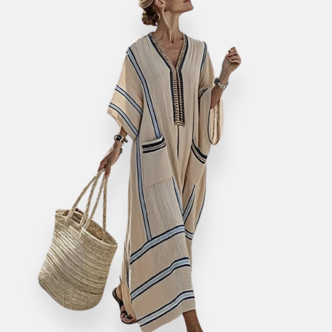 AliceLeon™ | Kaftan Rayé avec Poches