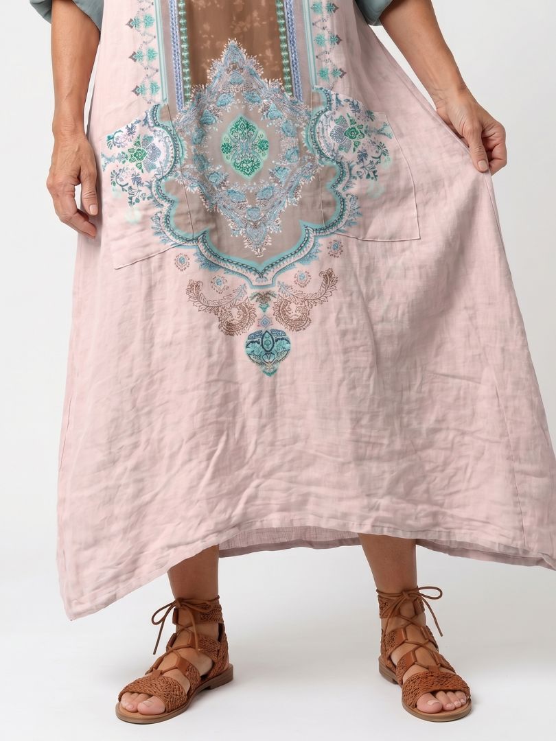Kenza | Robe midi brodée