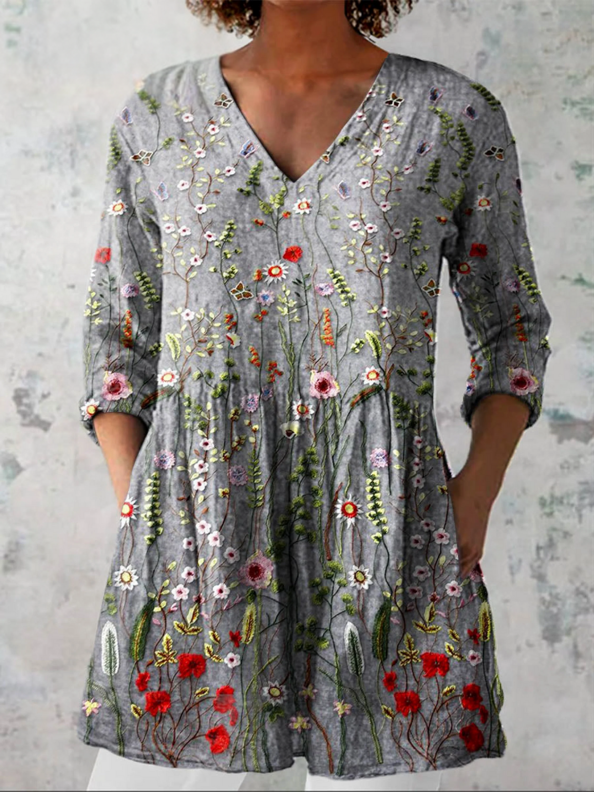 AliceLeon™ | Blouse longue à col en V