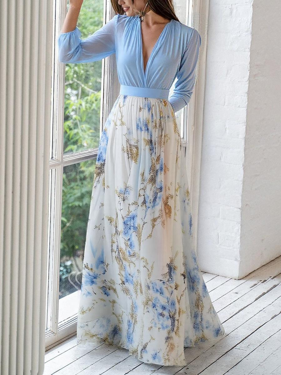 Maxi Robe à Imprimé Floral Éclatant
