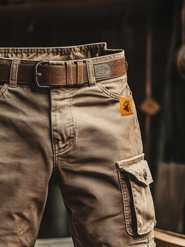 AliceLeon™ | Pantalon cargo court rétro avec poches multiples
