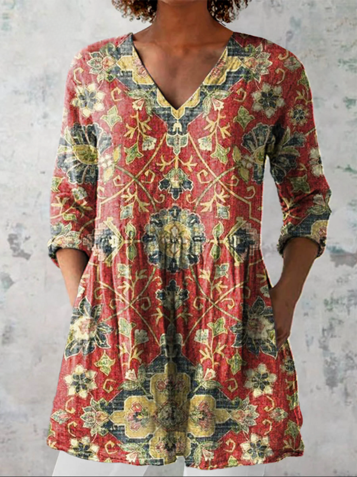 AliceLeon™ | Blouse longue à col en V