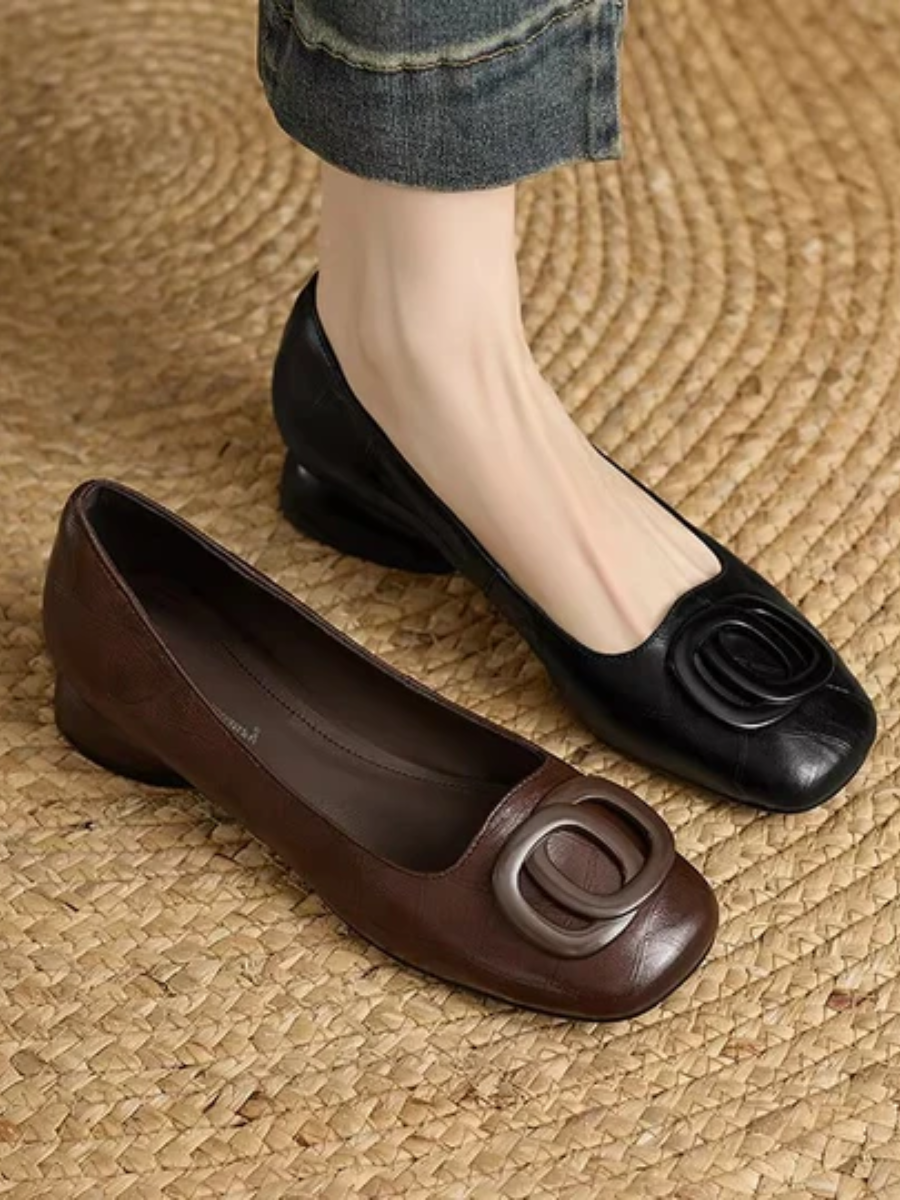 Ballerines en Cuir Opium
