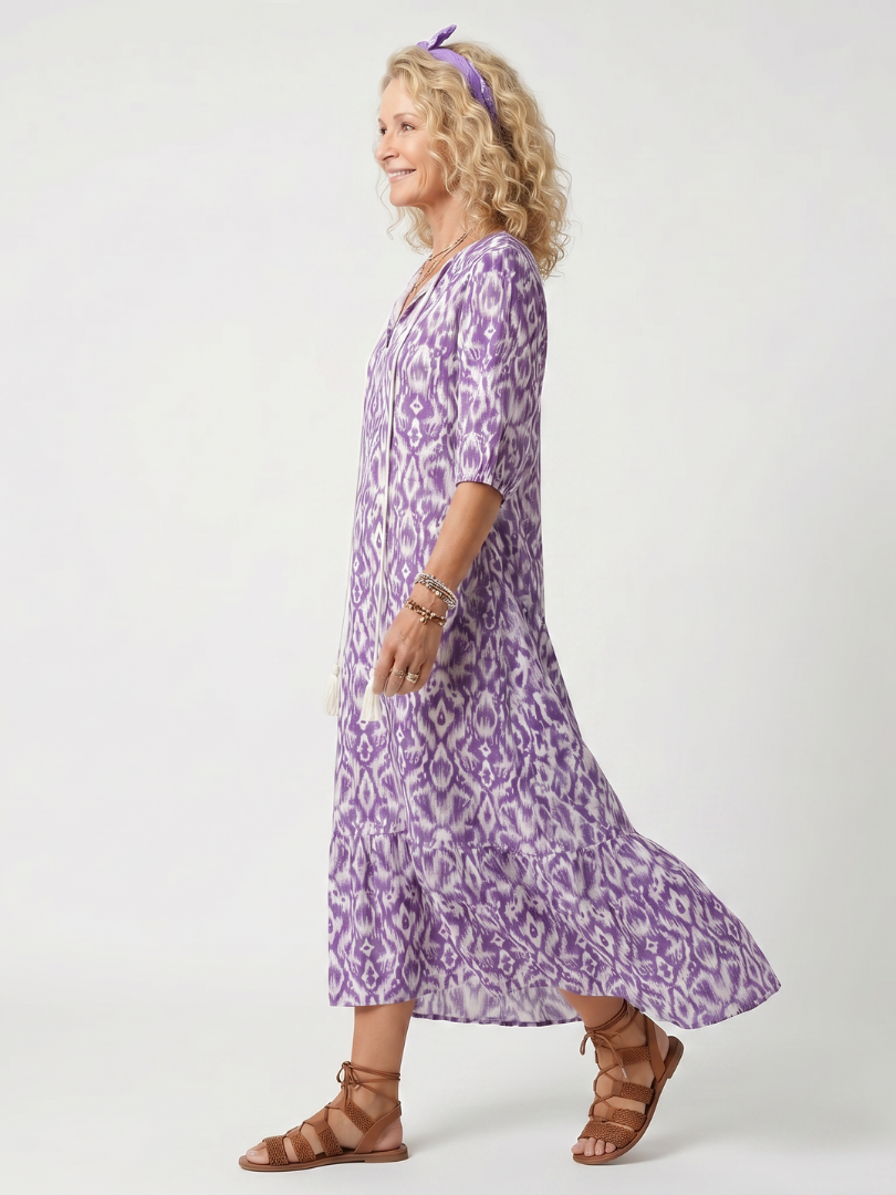 Penelope | Imprimé Midi Robe Nouée