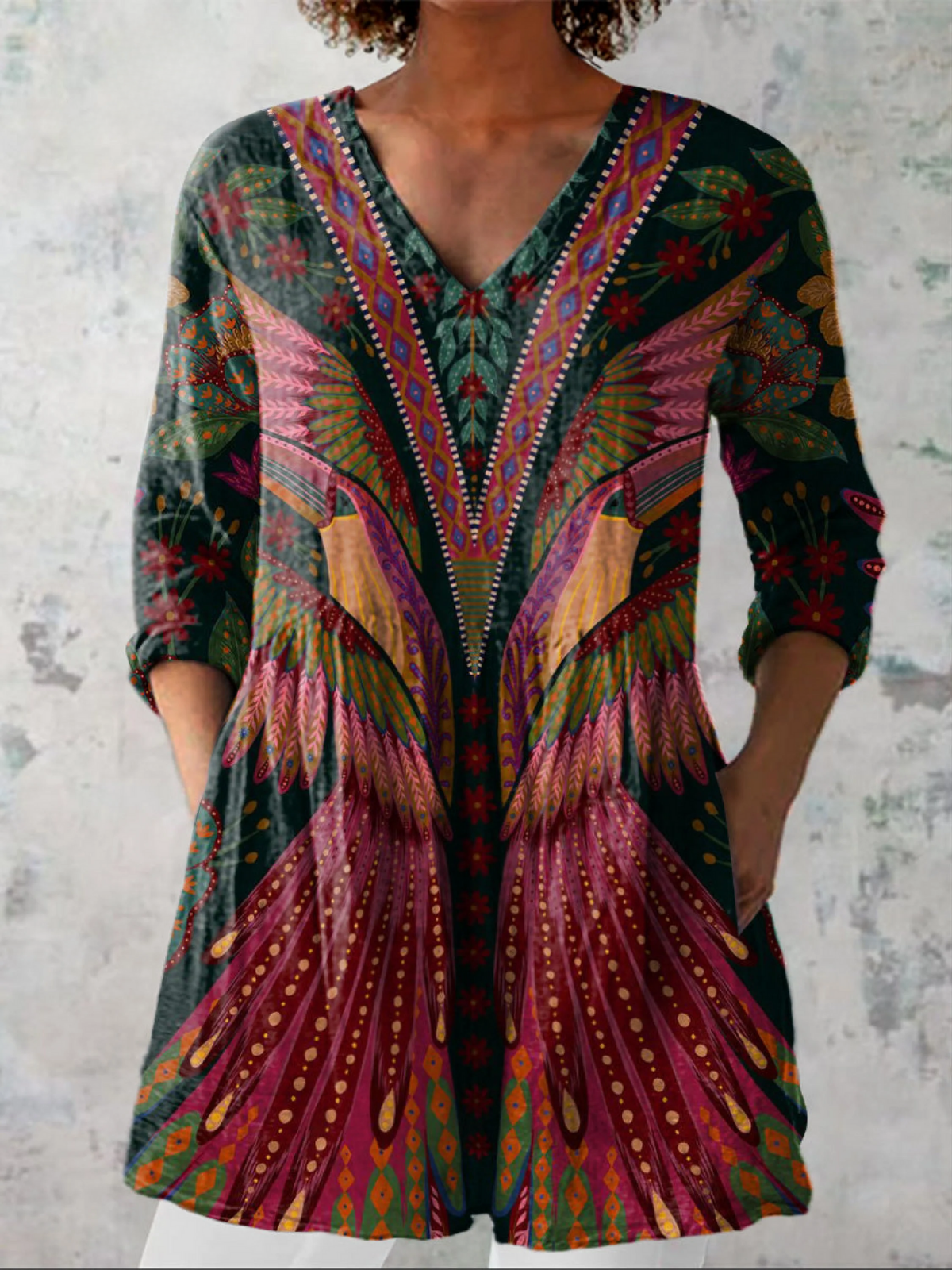 AliceLeon™ | Blouse longue à col en V