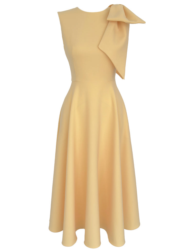 Robe midi ajustée à nœud