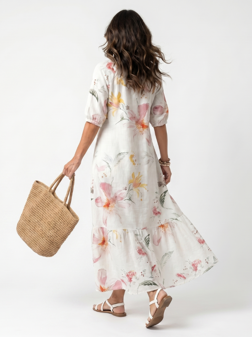 Noa | Robe midi fleurie