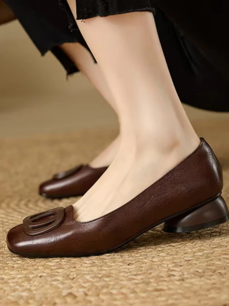 Ballerines en Cuir Opium