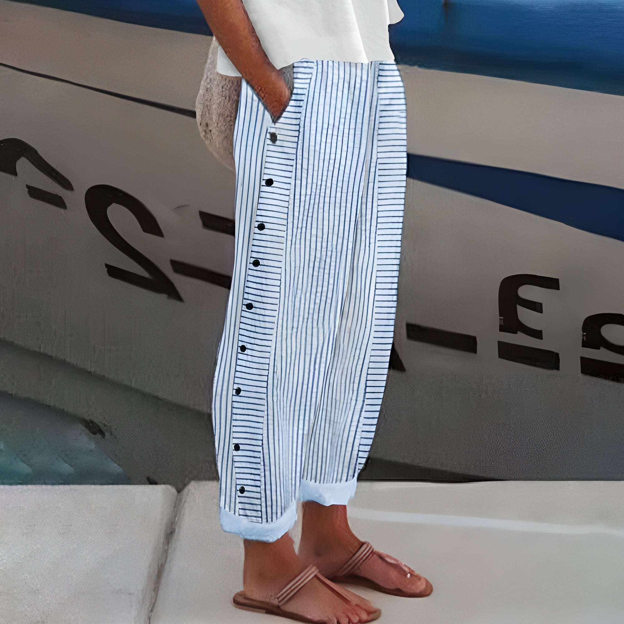 Pantalons Confortables à Poches Latérales