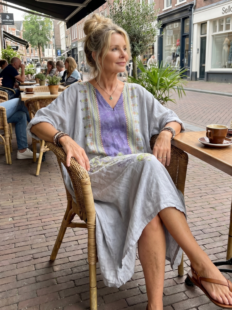 Raina | Robe midi brodée