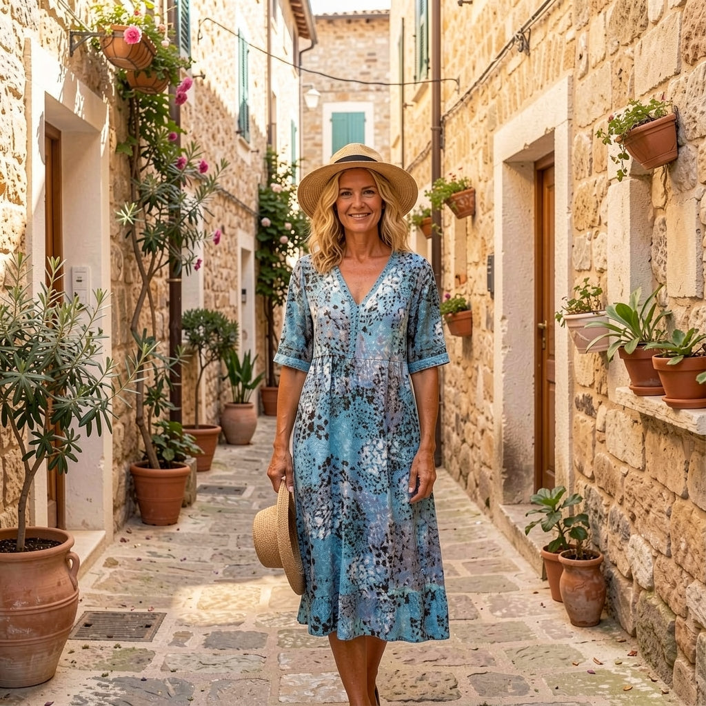Rachel | Robe Midi Imprimée Élégante