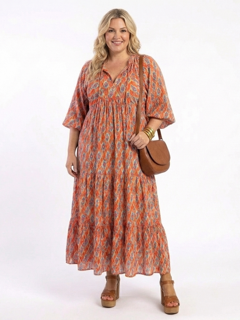 Amara | Robe midi géométrique