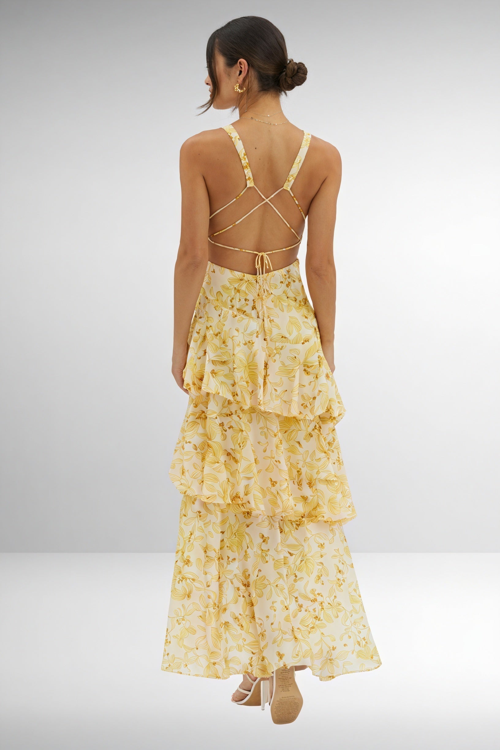 Robe Fleurie à Décolleté Plongeant