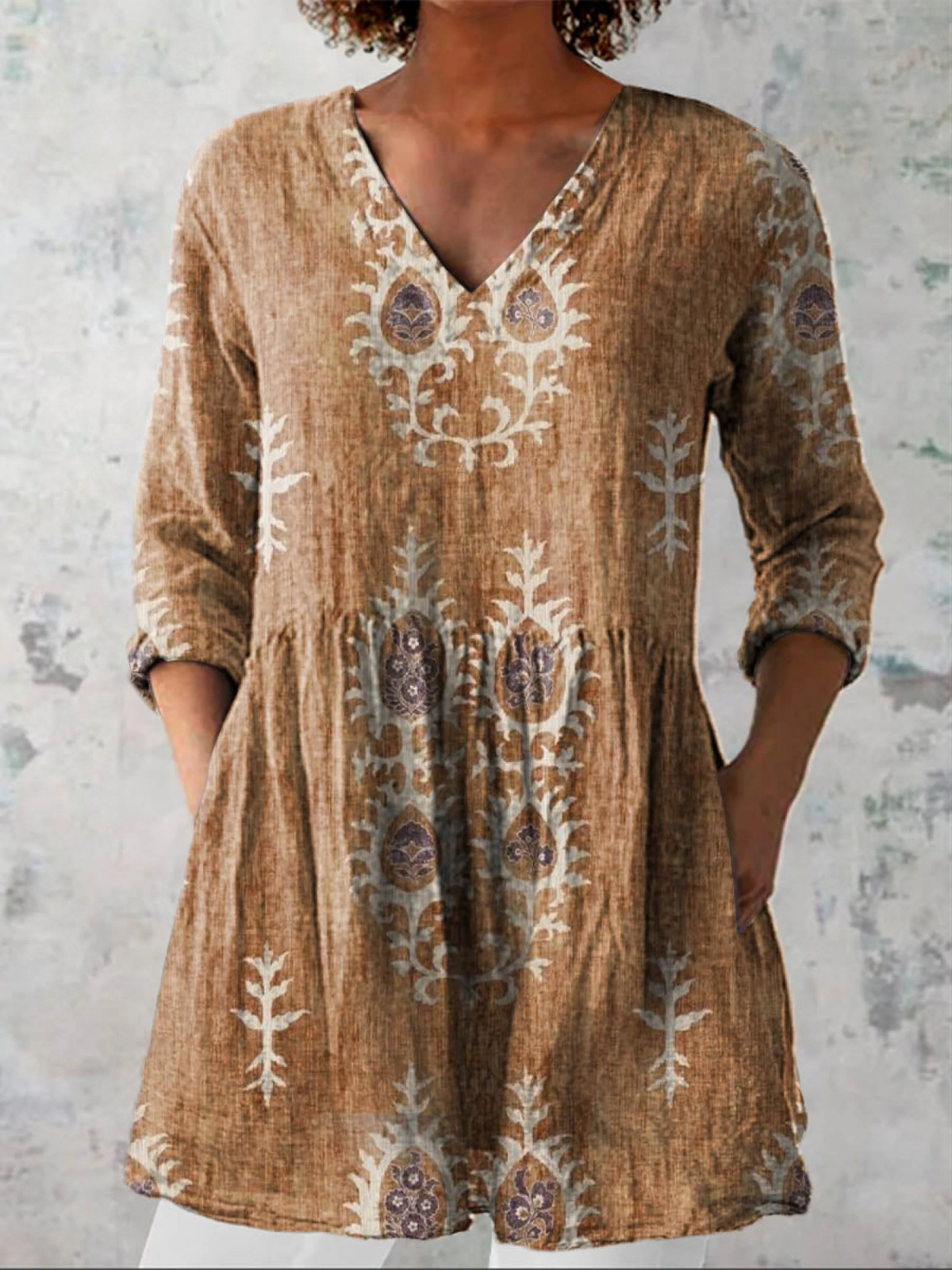 AliceLeon™ | Blouse longue à col en V