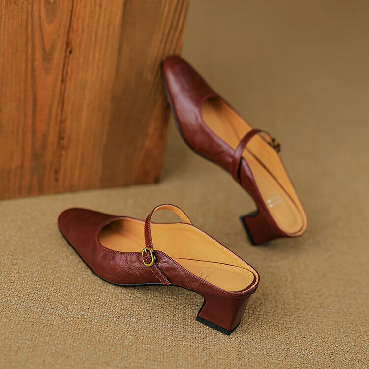 Vian Authentic Leather Mules
