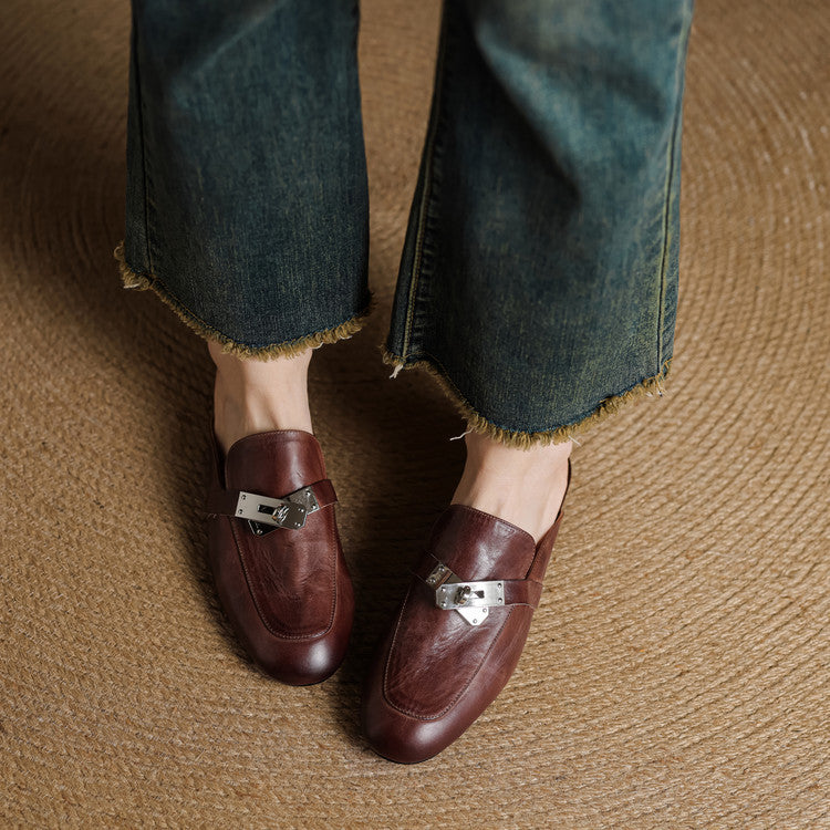 Carla Mules en Cuir Authentique