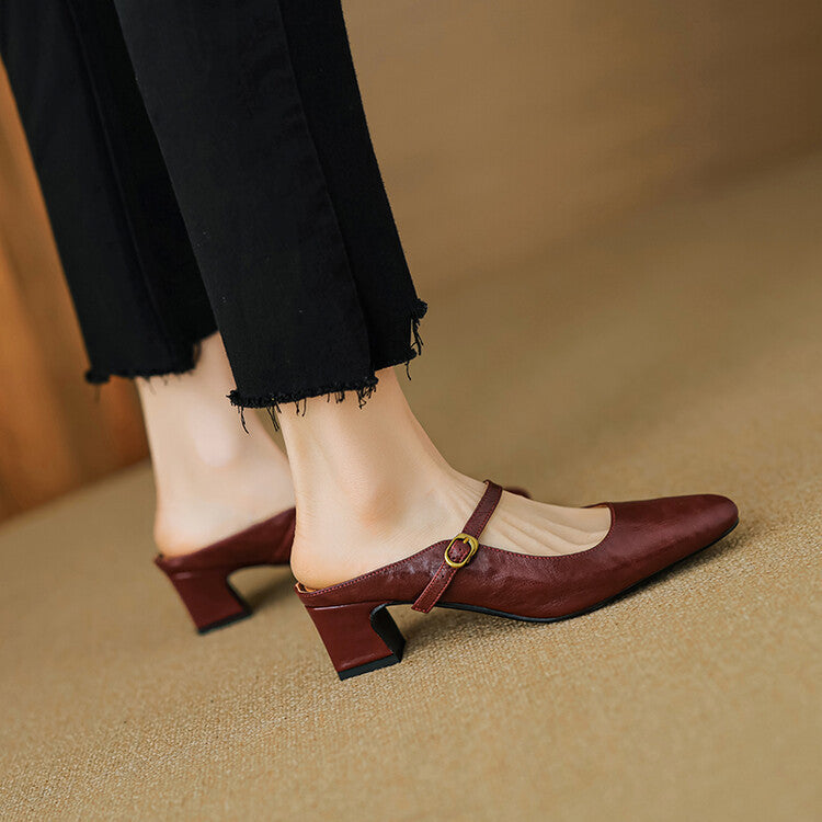Vian Authentic Leather Mules