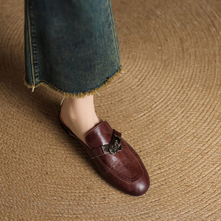 Carla Mules en Cuir Authentique
