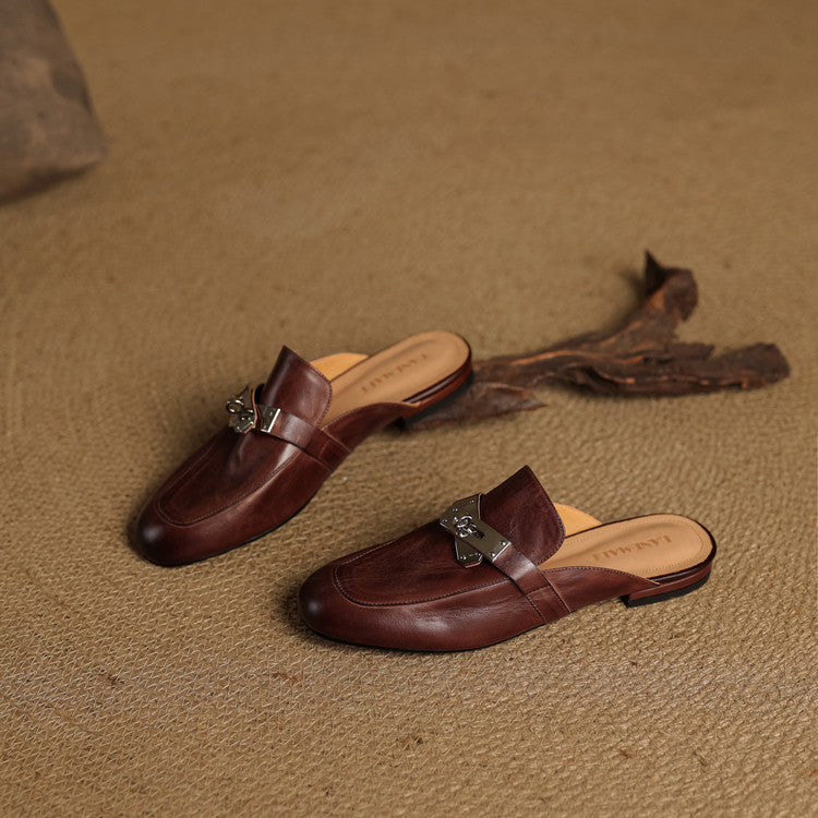 Carla Mules en Cuir Authentique