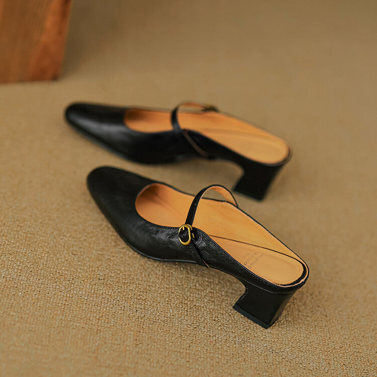 Vian Authentic Leather Mules