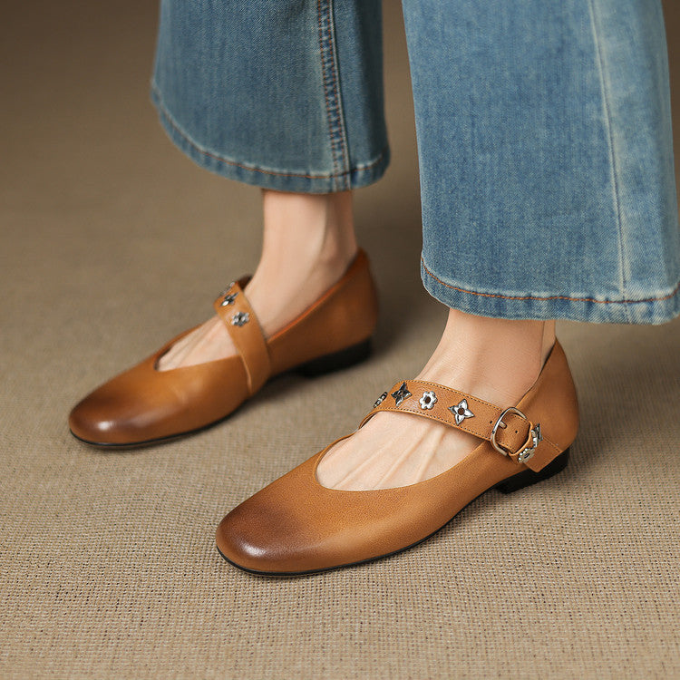 Elda Ballerinas en Cuir Authentique