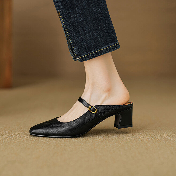 Vian Authentic Leather Mules