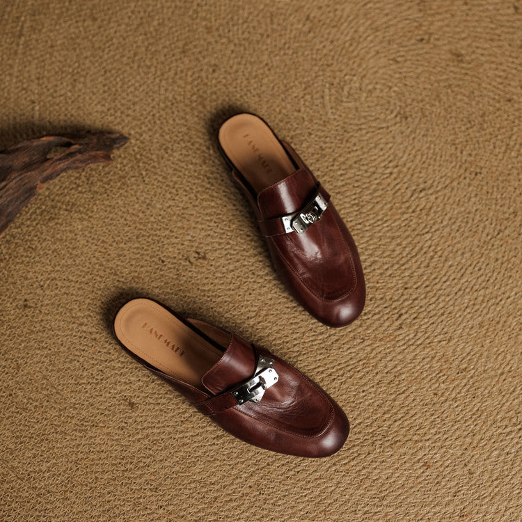 Carla Mules en Cuir Authentique