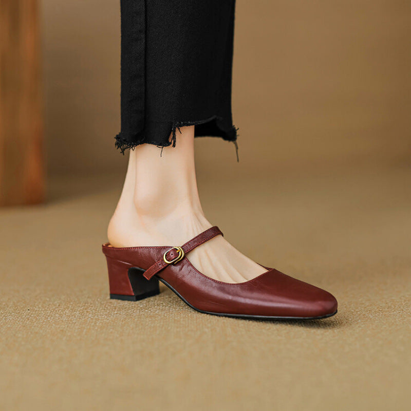 Vian Authentic Leather Mules
