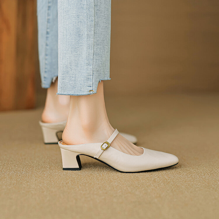 Vian Authentic Leather Mules