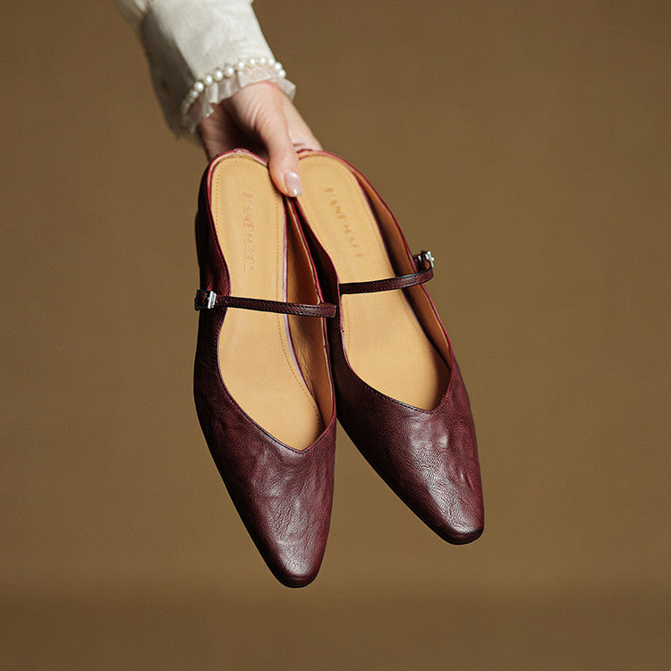 Véritable Mules en Cuir Orella
