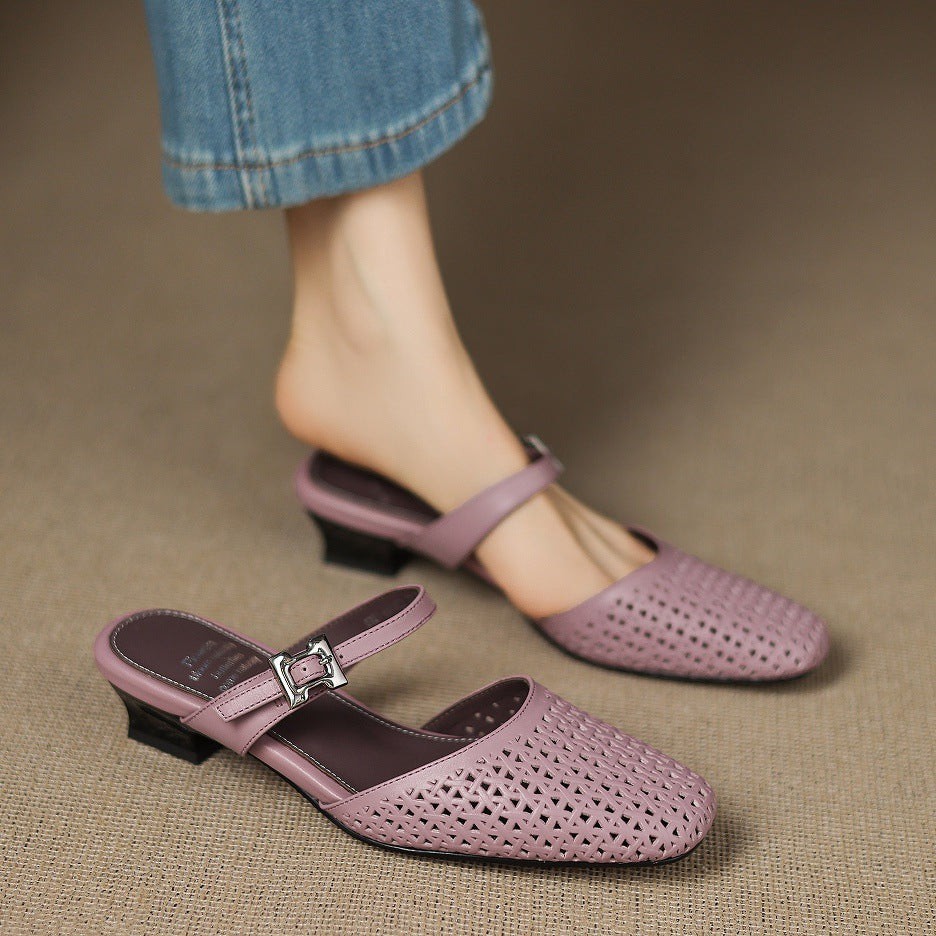 Véritable Mules en Cuir Ovia