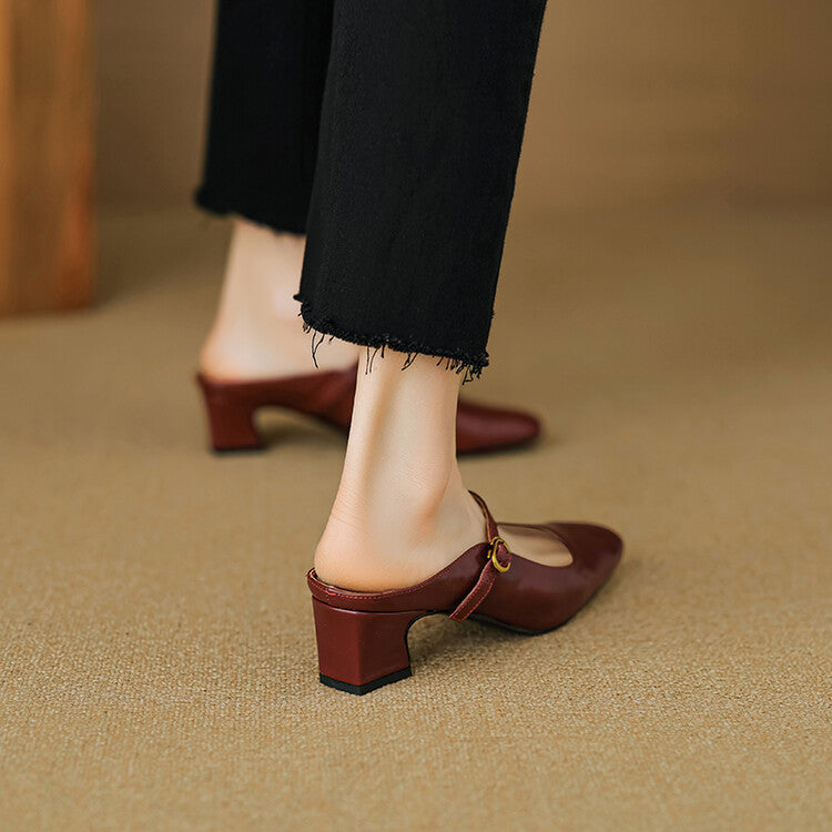 Vian Authentic Leather Mules