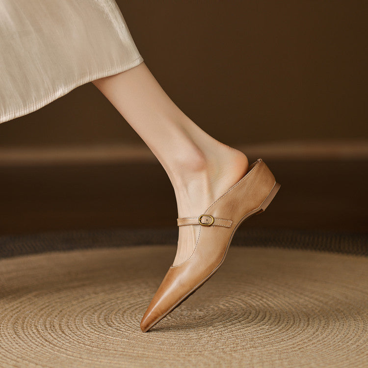 Authentic Leather Neok Mules