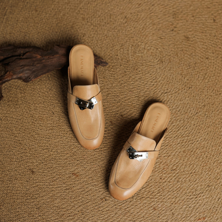 Carla Mules en Cuir Authentique