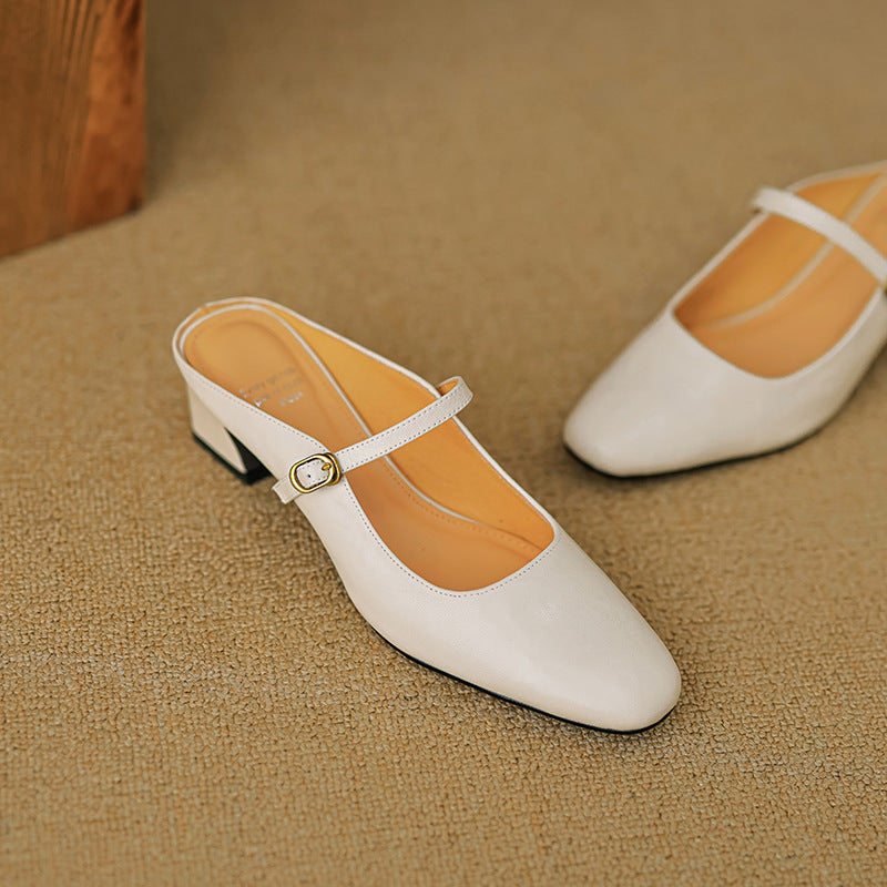 Vian Authentic Leather Mules