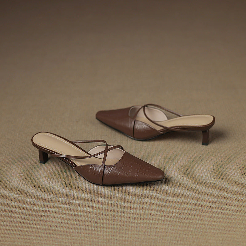 Véritable Mules en Cuir Mire