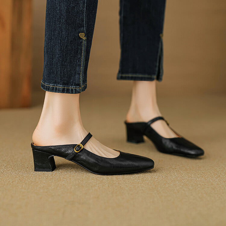 Vian Authentic Leather Mules