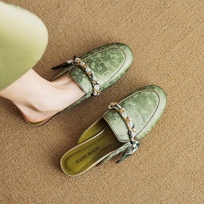 Véritable Mules en Cuir Lumor