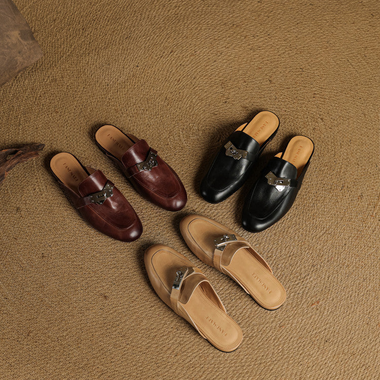 Carla Mules en Cuir Authentique