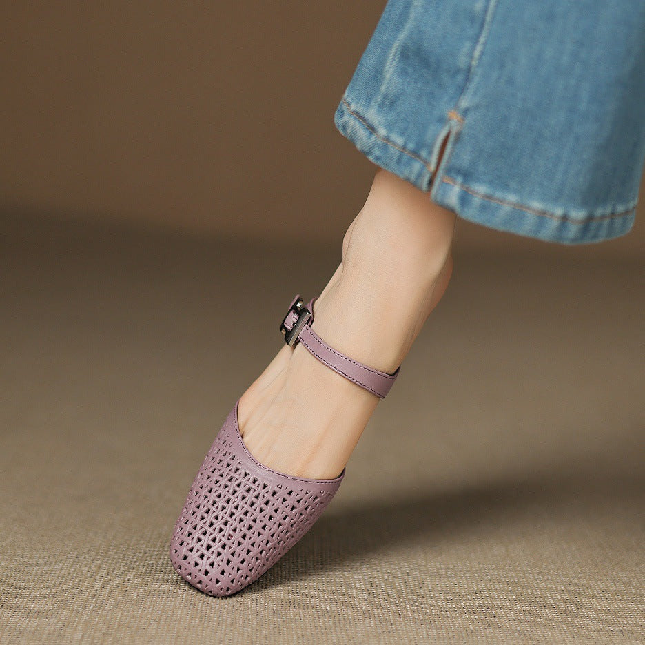 Véritable Mules en Cuir Ovia
